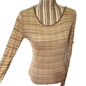 💕Banana Republic cream & milk chocolate striped spring sweater size medium